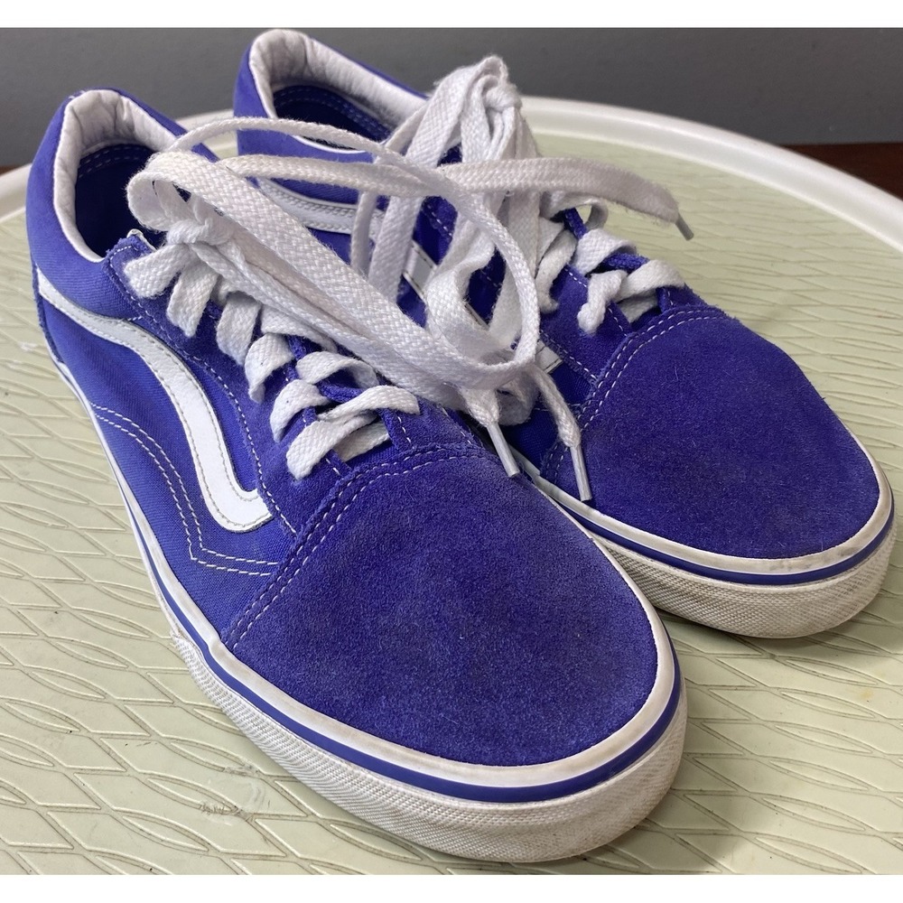 VANS Juniors Or Women Old School Blue Skateboard Sneaker Low Top Shoe J=6.5 W=8